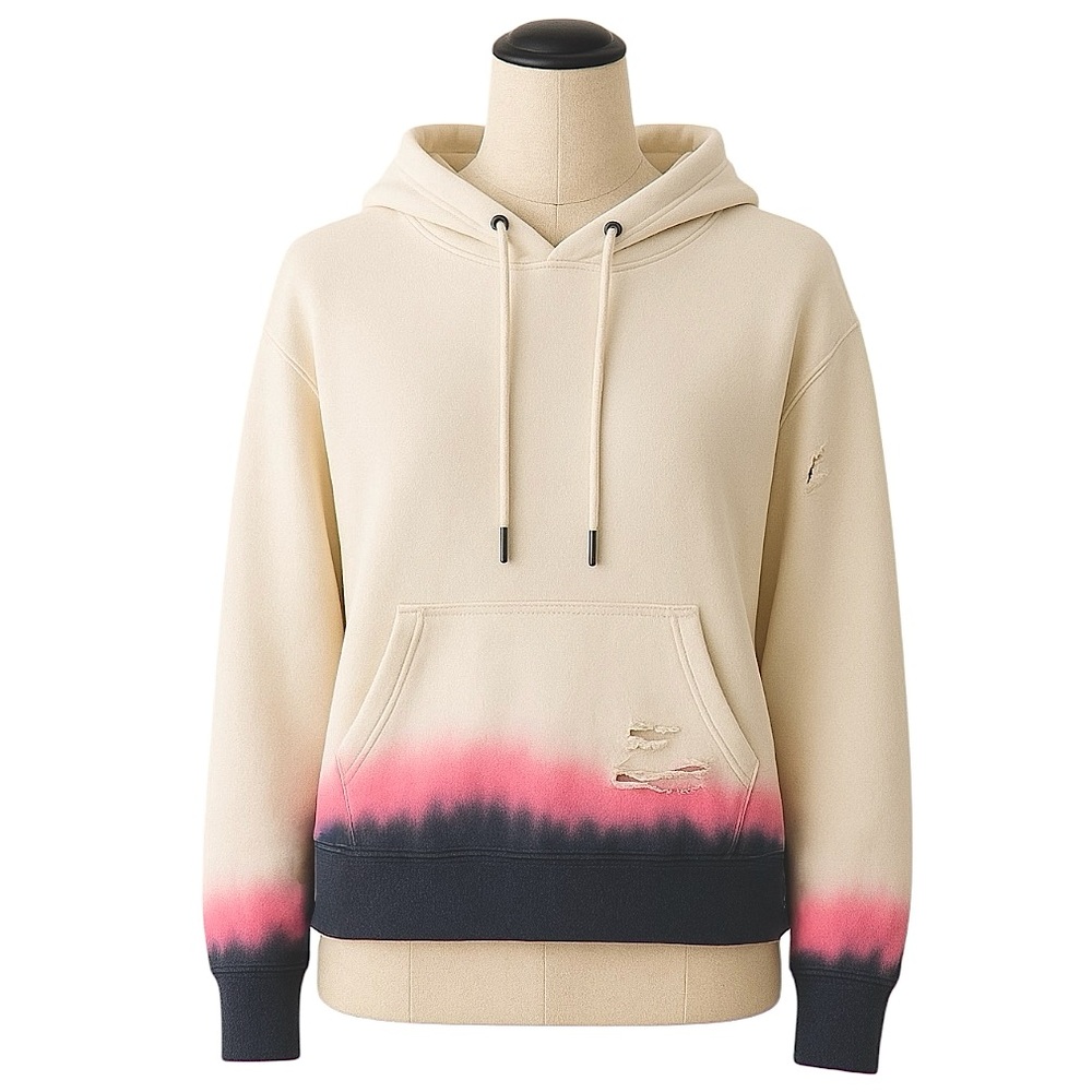 BUTTER Distressed Tie Dye Hoodie Size Small
